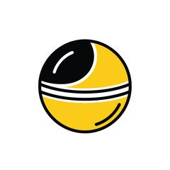 Abstract Sphere Icon Design in Yellow and Black