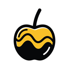 Halloween Caramel Apple Icon Illustration
