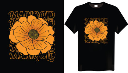 Marigold Flowers T-Shirt Design