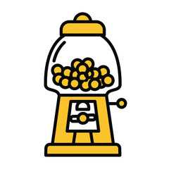 Gumball Machine with Yellow Candies Illustration
