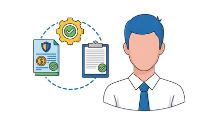 Isolated business advisor expert providing insurance and business solutions and compliance advice