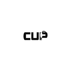 Cup letters typography logo.