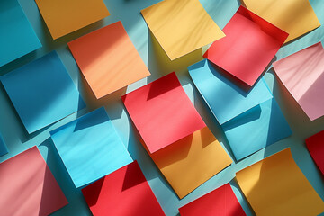 Vibrant and eye-catching, this collection of shaded red pin sticky post-it note papers with shadows showcases a variety of assorted colors, providing endless possibilities for creative projects, all c