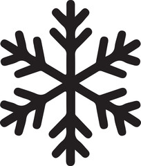 Black Snowflake Icon on White Background symbol winter