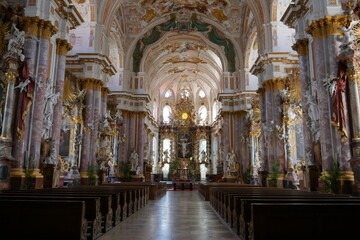 Obraz premium Inneres Barock in der Klosterkirche Kloster Fürstenfeld