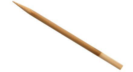 Isolated natural wood toothpick, wooden skewer for cooking and hygiene, one food pick