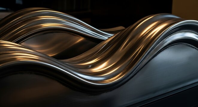 Abstract Metal Waves - A Study in Form and Reflection.