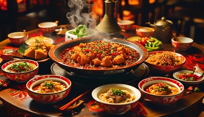 Delicious tacos filled with grilled meats and fresh ingredients are sizzling and cooking on a hot barbecue grill with flames rising around them creating a mouthwatering culinary scene