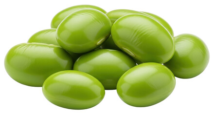 Isolated pile of shiny green beans, fresh and vibrant, nutritious source of protein and fiber
