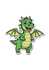 Fototapeta premium Adorable Flat Vector Illustration of a Happy Dragon