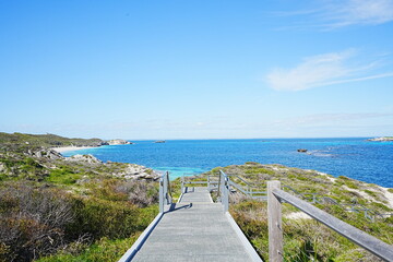 Henrietta Rocks and Scenic Coastal Landscape on Rottnest Island near Perth, Australia - オーストラリア パース ロットネスト島 ヘンリエッタ・ロックス
