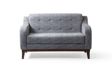 Comfortable sofa front view isolated on white background