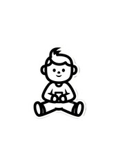 Fototapeta premium Cute Cartoon Boy Playing Video Games Vector Sticker