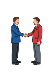 Fototapeta premium Two Businessmen Shaking Hands Flat Vector Illustration