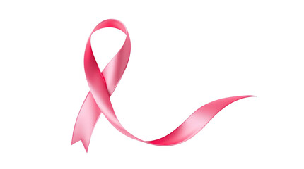 Pink Awareness Ribbon Isolated on White Background – Breast Cancer Support Symbol isolated on transparent background