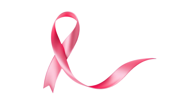 Pink Awareness Ribbon Isolated on White Background – Breast Cancer Support Symbol isolated on transparent background