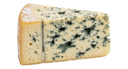 Isolated piece of blue cheese, an aged gourmet food and dairy product, appetizer fare