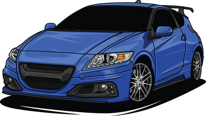 Blue modern car vector, Religious Vector illustration, Church silhouette Cricut