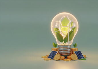 Eco-Friendly 3D Illustration of Renewable Energy