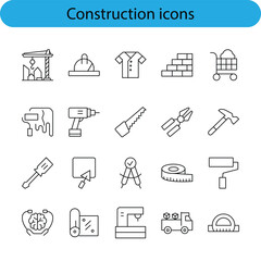 Set of hand drawn construction and building icons