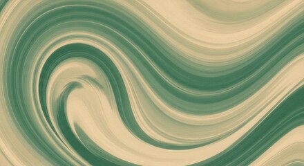 Abstract green and beige swirls on a beige background.