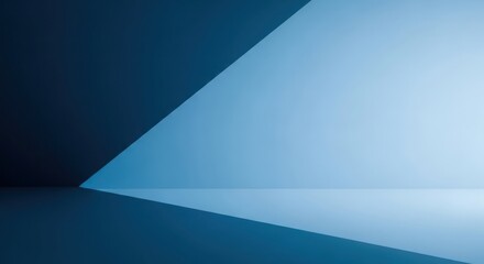 A blue and white geometric abstract background with a triangular shape.