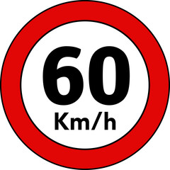Speed Limit 60 Sign Vector