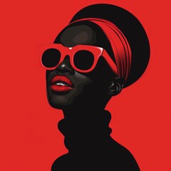 The illustration combines bold, modern design elements with a minimalist aesthetic, creating a chic and contemporary look.