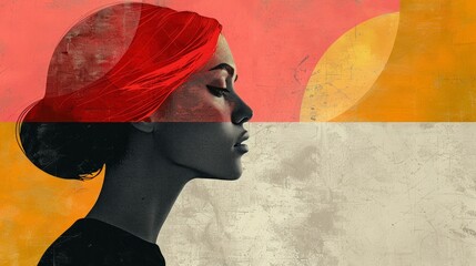 The illustration is minimalistic, with bold, flat colors and a vintage texture that evokes a mid-20th-century graphic design aesthetic