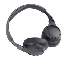 Large headphones, wireless headphones isolated from the background