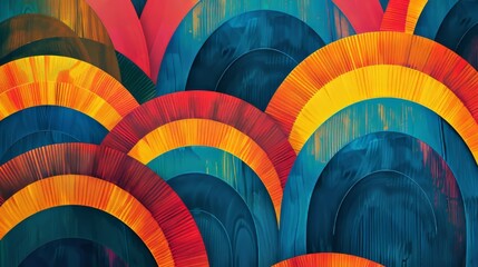 Fototapeta premium The image shows a seamless, geometric pattern composed of overlapping arches.