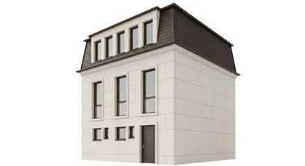 Isolated two-story house, modern urban architecture, architectural detail, real estate