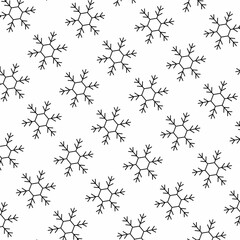 Simple geometric snowflake line art