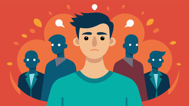 He doesnt let others opinions or judgments affect his selfesteem as he is confident in who he is.. Vector illustration