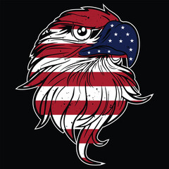 Eagle usa flag t-shirt for ladies 