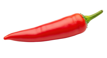 Isolated red chili pepper, culinary ingredient for spicy hot food and cooking dishes