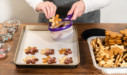 Making Star-Shaped Cookies with Chocolate and Peppermint Chips