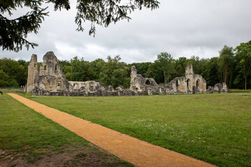 The ruins of Vauclair Abbey, Bouconville-Vauclair, France, Europe