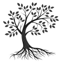 Obraz premium Illustration of a tree with roots