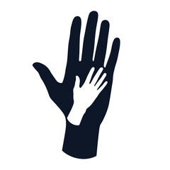 Fototapeta premium Hand gesture icon, support and protection concept