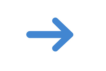 Blue Flat Vector Arrow Icon, Trendy Design for Website, Mobile App, UI, Interface, Navigation Symbol, Isolated on White Background, Modern Graphic Illustration