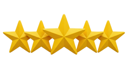 Isolated Five Stars Rating Symbol For Product Or Service Review And Evaluation Icon