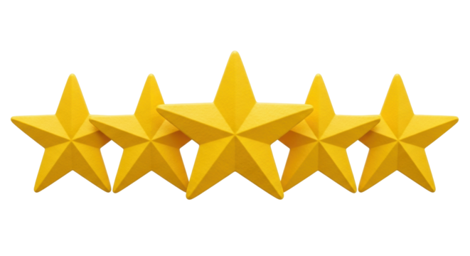 Isolated Five Stars Rating Symbol For Product Or Service Review And Evaluation Icon - Powered by Adobe