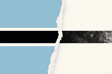 An artistic representation showcasing a torn paper effect that juxtaposes the solid colors and textures with delicate hand-drawn strokes, creating visual interest and conceptual depth,