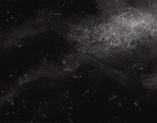 grunge dust and scratches overlay on black background abstract vintage texture with noise and speckles for retro film effect distressed monochrome pattern