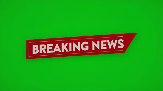 Red bar "BREAKING NEWS" with a silver border on green