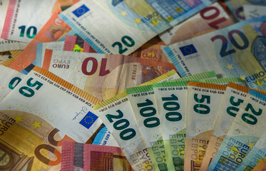 Euro banknotes as a symbol of European economy