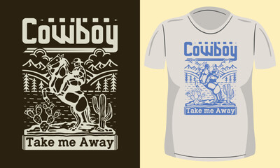 Western Cowboy Vintage t-shirt Design.