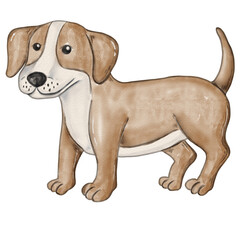 Watercolor Dog Illustration