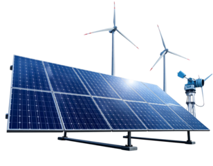 Futuristic Green Energy Station – Clean Electricity Infrastructure PNG 